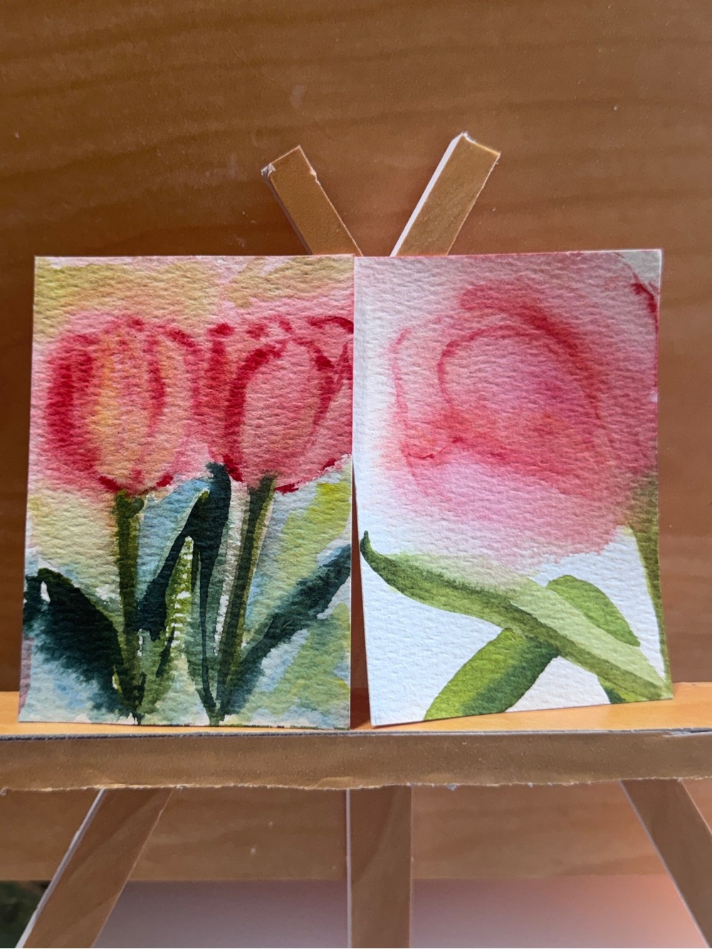 ACEO Watercolor TULIPS   - Set of 2